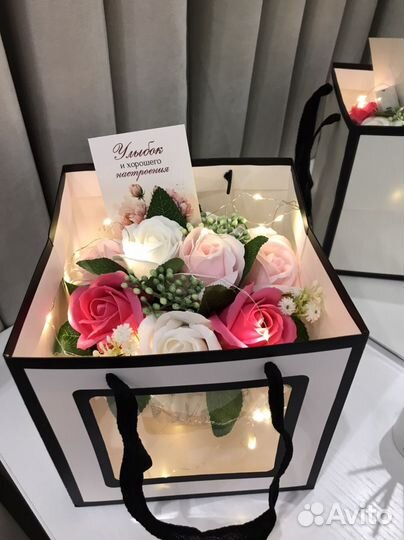 Неувядающий букет из мыльных роз