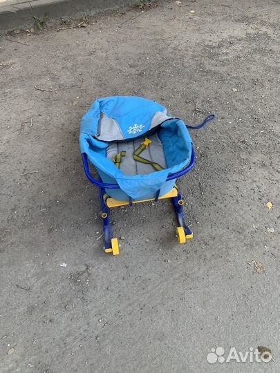 Детские санки коляска с чехлом