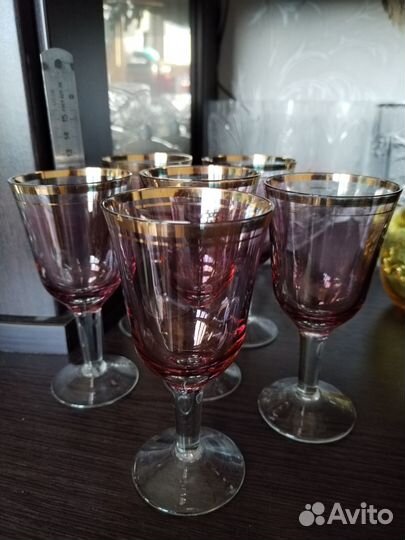 Рюмки СССР цветное стекло набор
