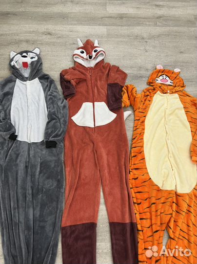 Кигуруми пижама волк тигр лиса хаски
