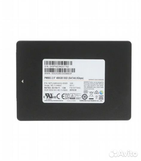 480 гб SSD накопитель Samsung PM883