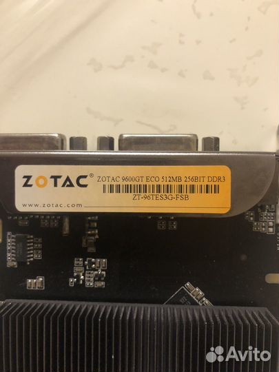 Видеокарта zotac 9600GT 512 mb, 256 BiT DDR3