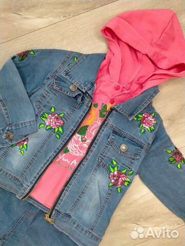 Джинсовый костюм для девочки 92