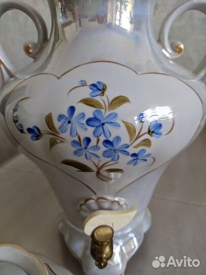 Самовар фарфоровый + чайник новые СССР