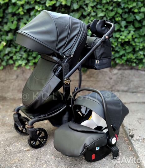 Коляска 3 в 1 Luxmom 608-2 (Black)