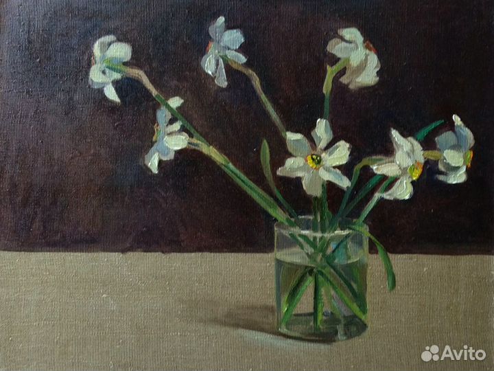 Картина маслом на холсте цветы / пейзаж