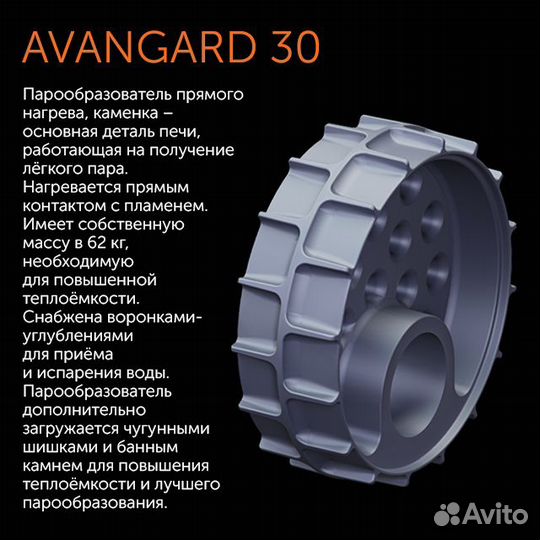 Чугунная печь для бани avangard зк 30 (П2)