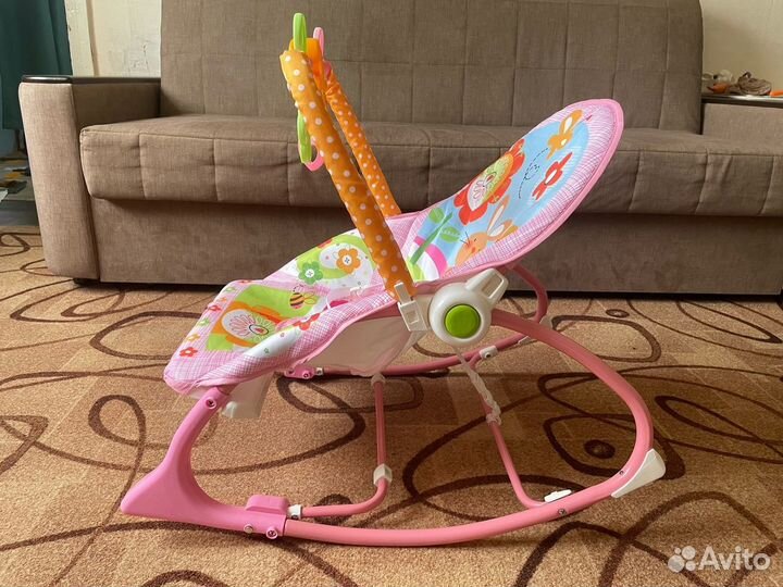 Шезлонг детский с вибрацией и музыкой (новый)