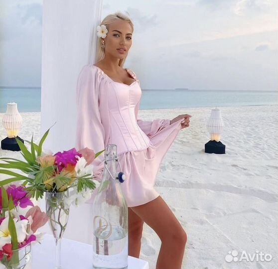 Нежно розовое корсетное платье ilalimited