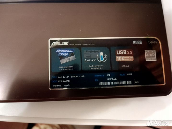 Ноутбук asus k 53 s