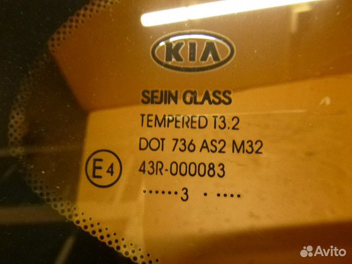 Стекло кузовное глухое правое KIA ceed II 2012-201