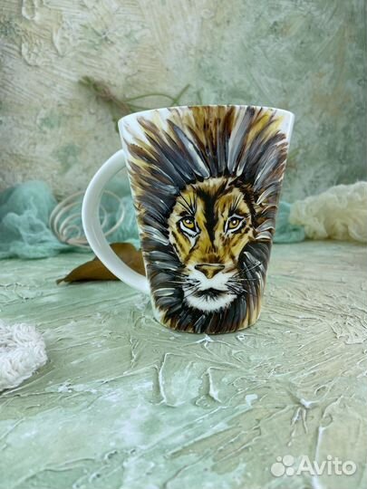 Кружка с декором из полимерной глины