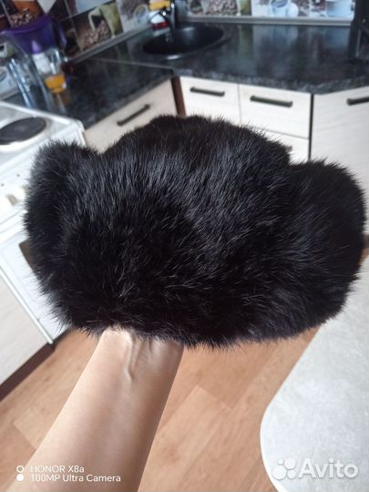 Шапка ушанка из кролика