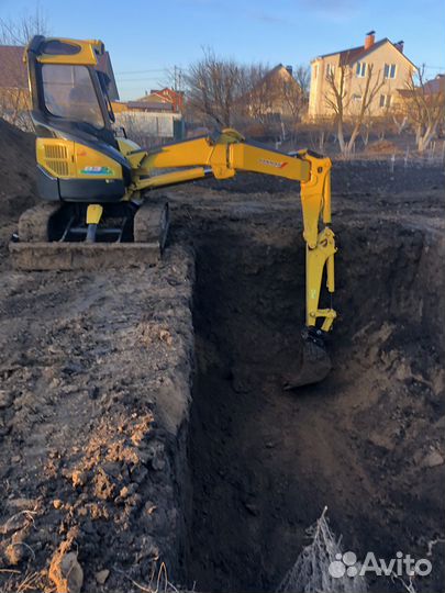 Услуги мини экскаватора Копка фундамента траншей