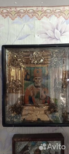 Икона старинная в окладе