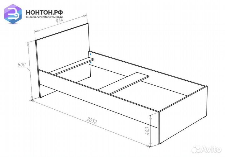 Кровать Николь дуб сонома