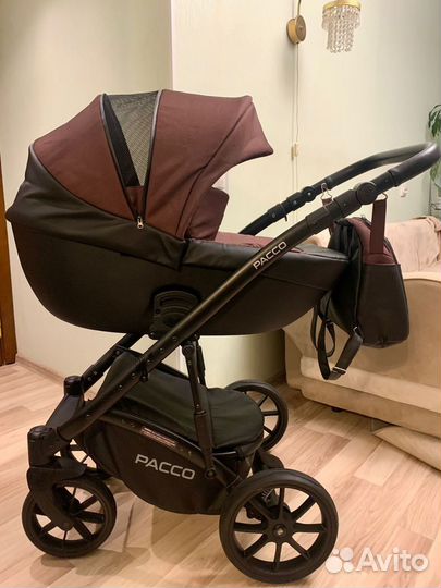 Коляска 3 в 1 Riko Pacco Эко-Кожа Как Новая