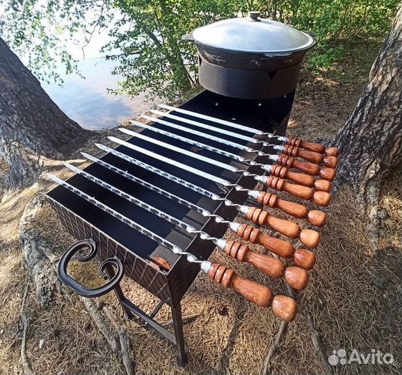 Мангал с печью под казан