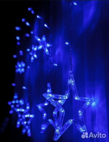 Гирлянда штора звезды 3*1