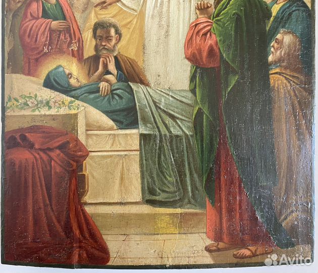 Антикварная старинная икона Успение 19 век