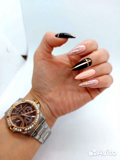 Маникюр френч наращивание смарт педикюр