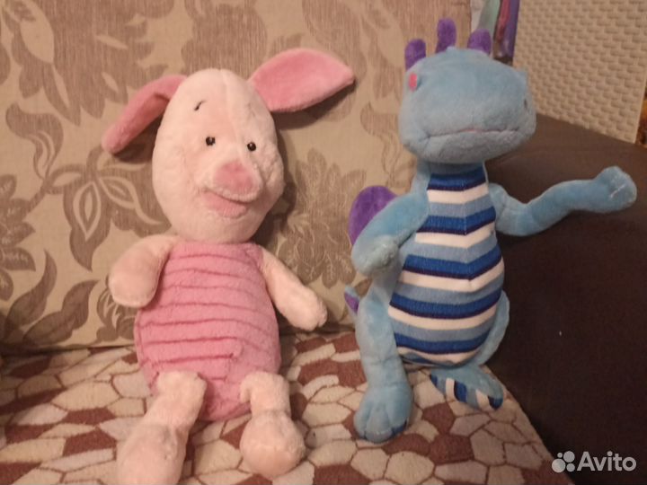 Игрушки дракон и свинка мягкие