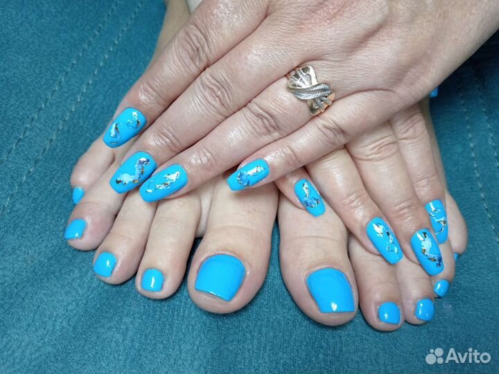 Маникюр, покрытие гель лаком, педикюр