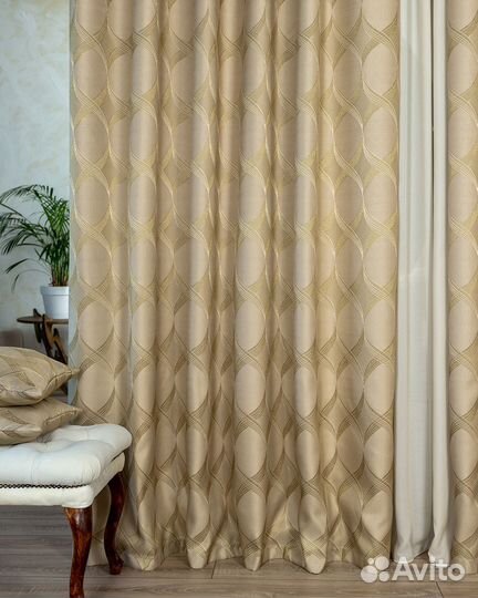 Комплект жаккард Альба Золотой песок готовые