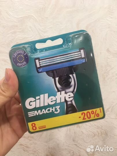 Лезвия Gillette mach3 в упаковке