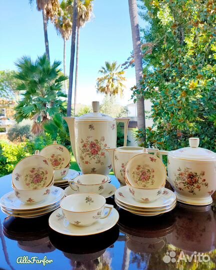 Антикварный чайный кофейный сервиз Limoges Франция
