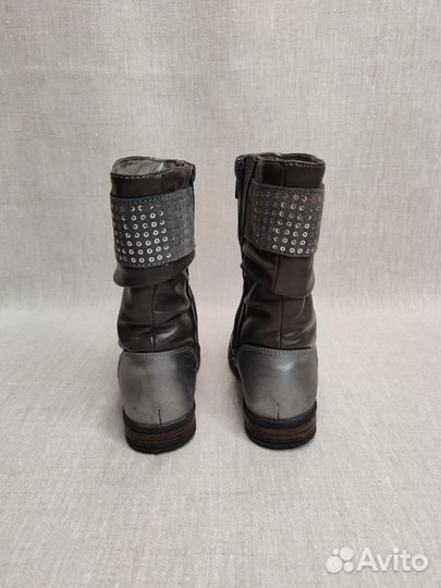 Сапоги для девочки, демисезонные, кожаные, 28-29