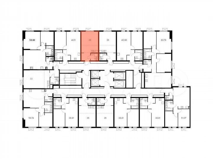 Квартира-студия, 26 м², 33/33 эт.