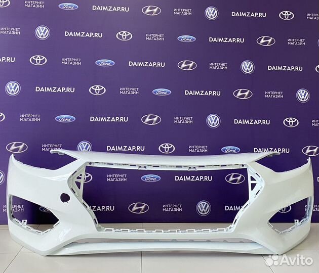 Бампер Передний Хендай Солярис 2017 Белый