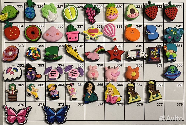 Джибитсы для кроксов Crocs значки в ассортименте