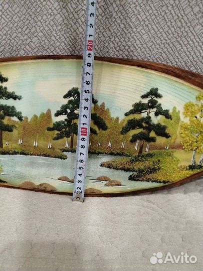 Картина на срезе дерева