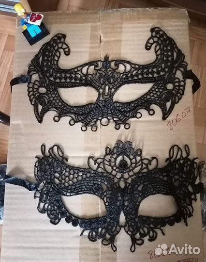Маски карнавальные кружевные черные