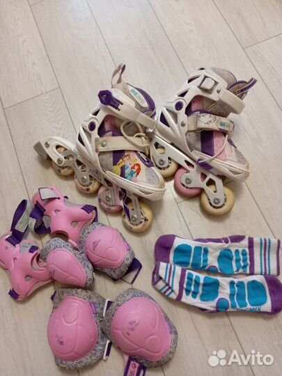 Роликовые коньки детские с защитой
