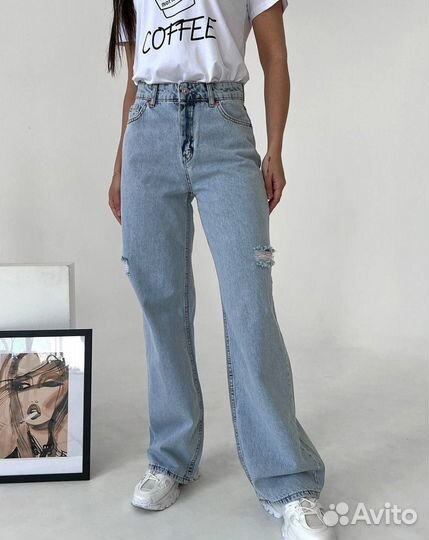 Джинсы трубы женские