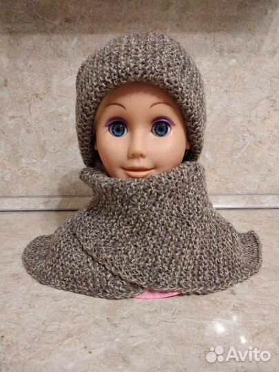 Шапка и шарф женский