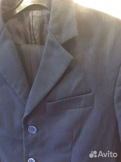 Школьная форма костюм пидж+брюки д/мал т.син р.152