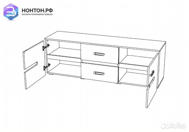 Тв-тумба Ким белый глянец / венге