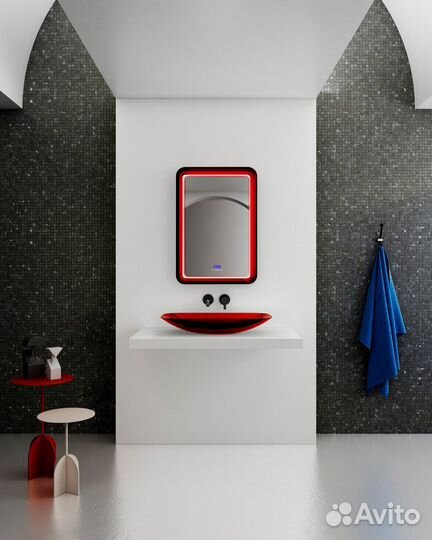 Зеркало для ванной abber Kristall AT6701Rubin с подсветкой