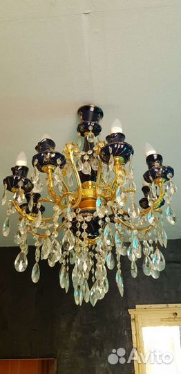 Люстра хрусталь латунь фарфор