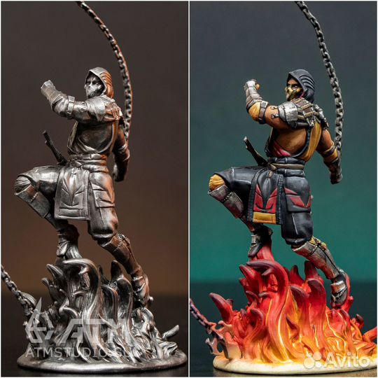 Mortal Kombat фигурки металл Скарлет Скорпион Саб