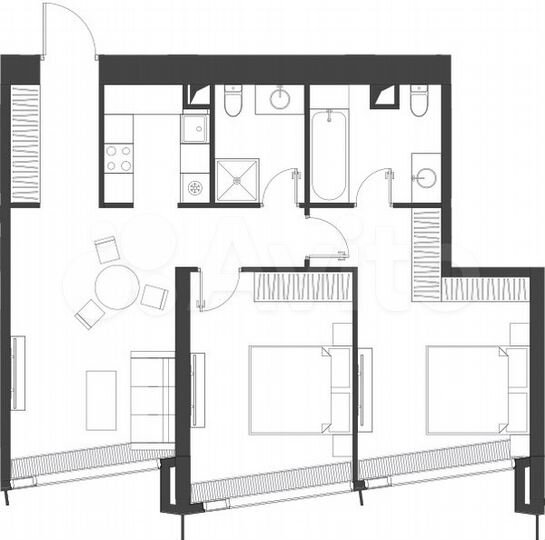 2-к. квартира, 74,5 м², 39/85 эт.