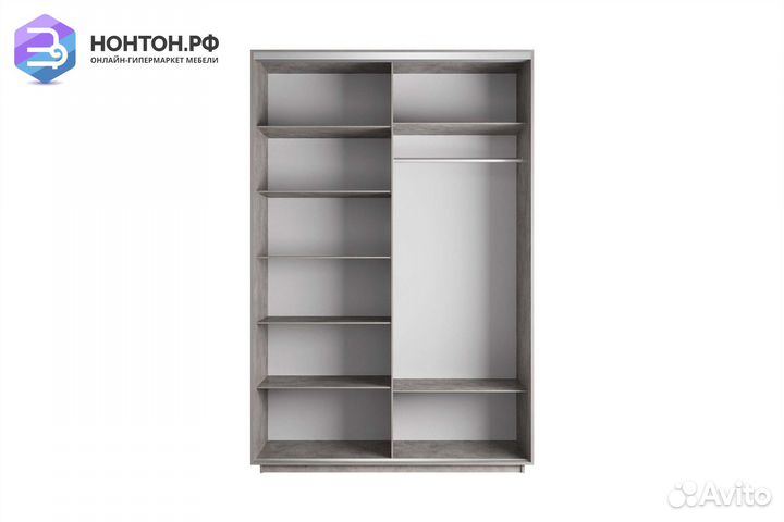 Шкаф-купе 2-х дверный Нонтон фото №1002 / бетон