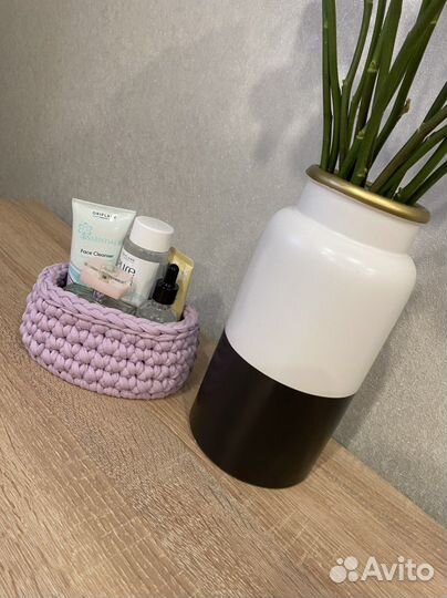 Корзинка из трикотажной пряжи