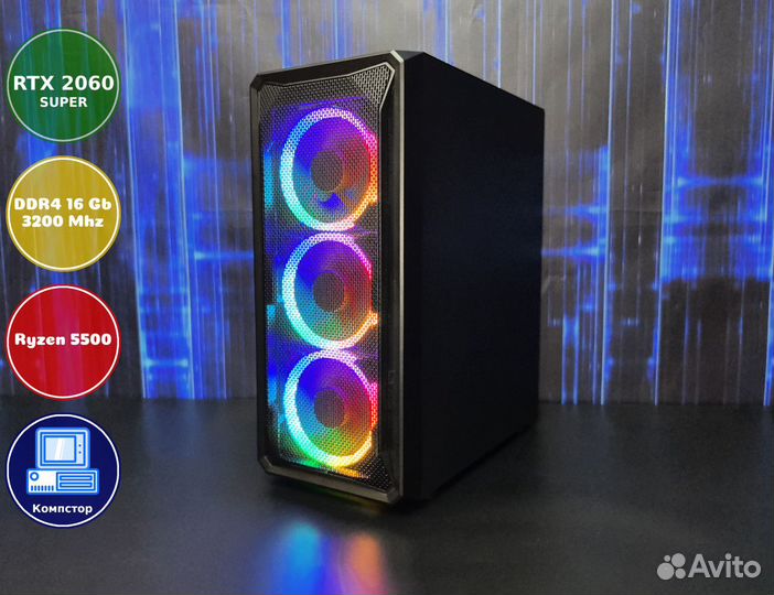 Сборка игрового пк AMD5500-RTX2060SUP-16DDR4-DTU4615