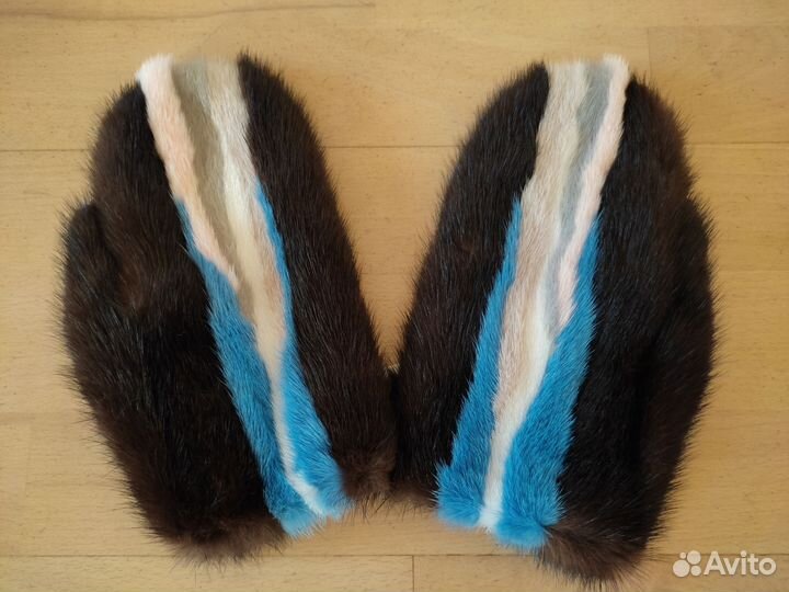 Норковые варежки новые