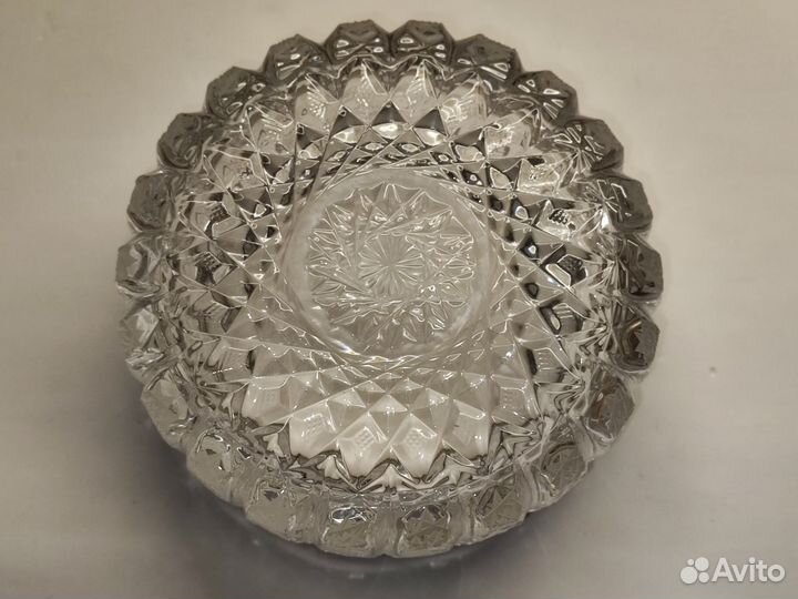 Ваза хрустальная с мельхиором СССР